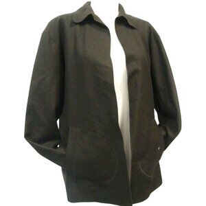 Ralph Lauren Black Label Vintage Wool Blend Dark Olive Open Front Unique Jacket